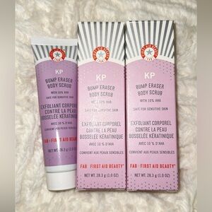 ✨ NEW (3) First Aid Beauty (FAB) KP Bump Eraser Body Scrub with 10% AHA 1oz each